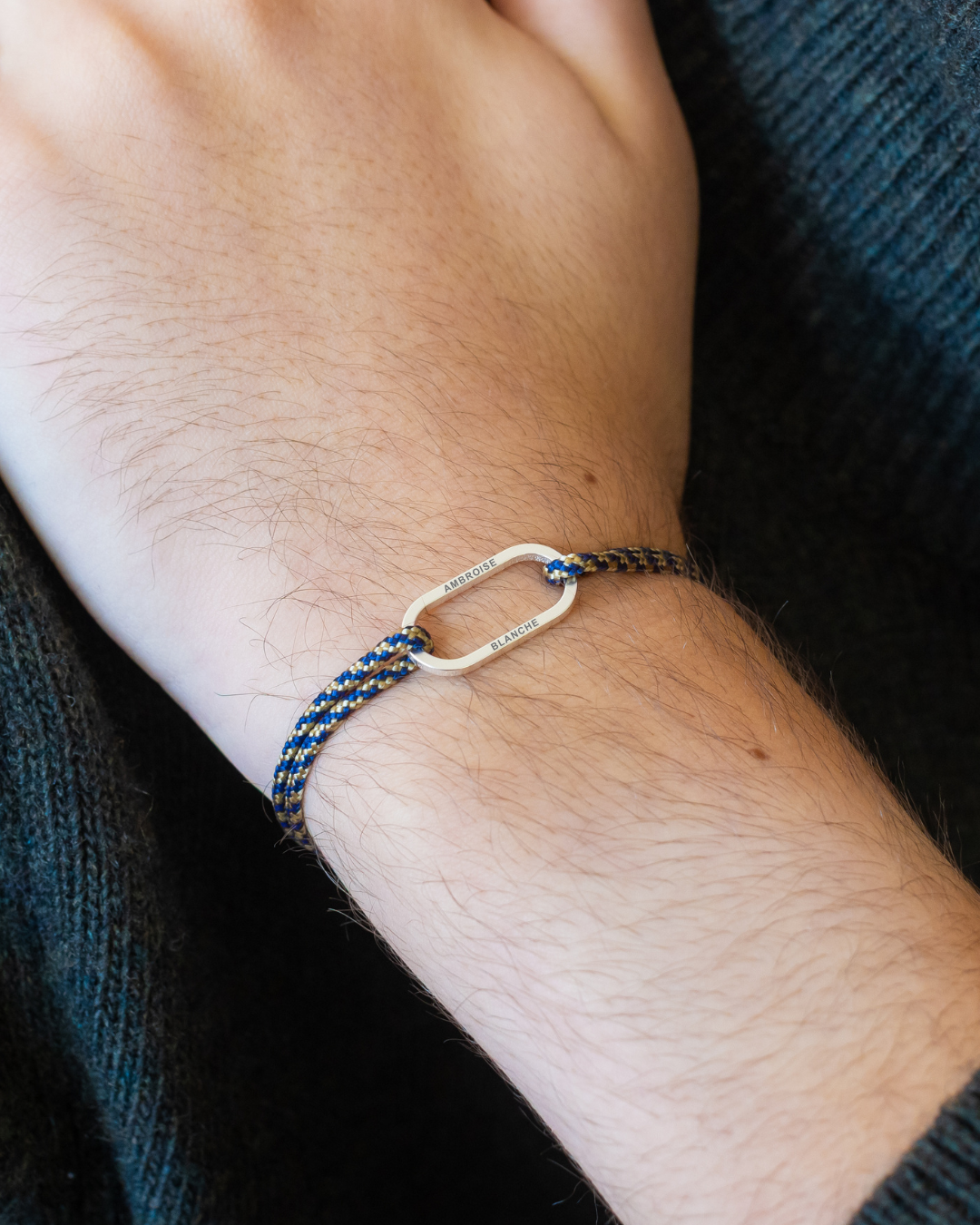 Régis | Argent | Bleu marine & Écru