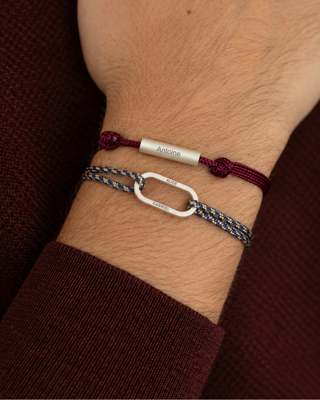 Régis | Argent | Bleu marine & Écru
