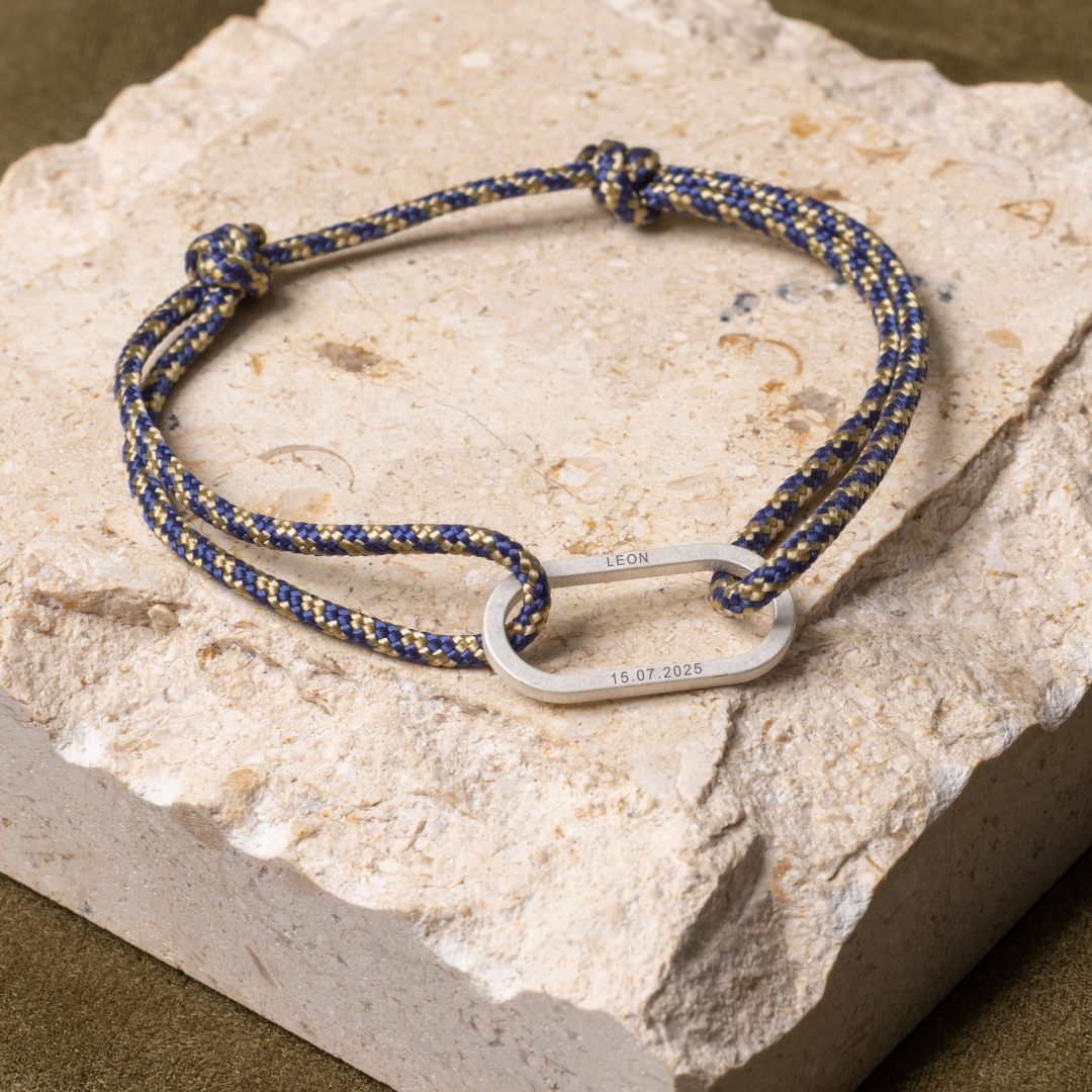 Régis | Argent | Bleu marine & Écru