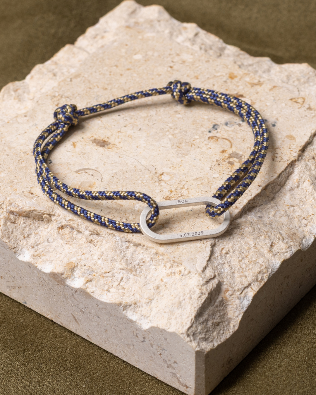 Régis | Argent | Bleu marine & Écru