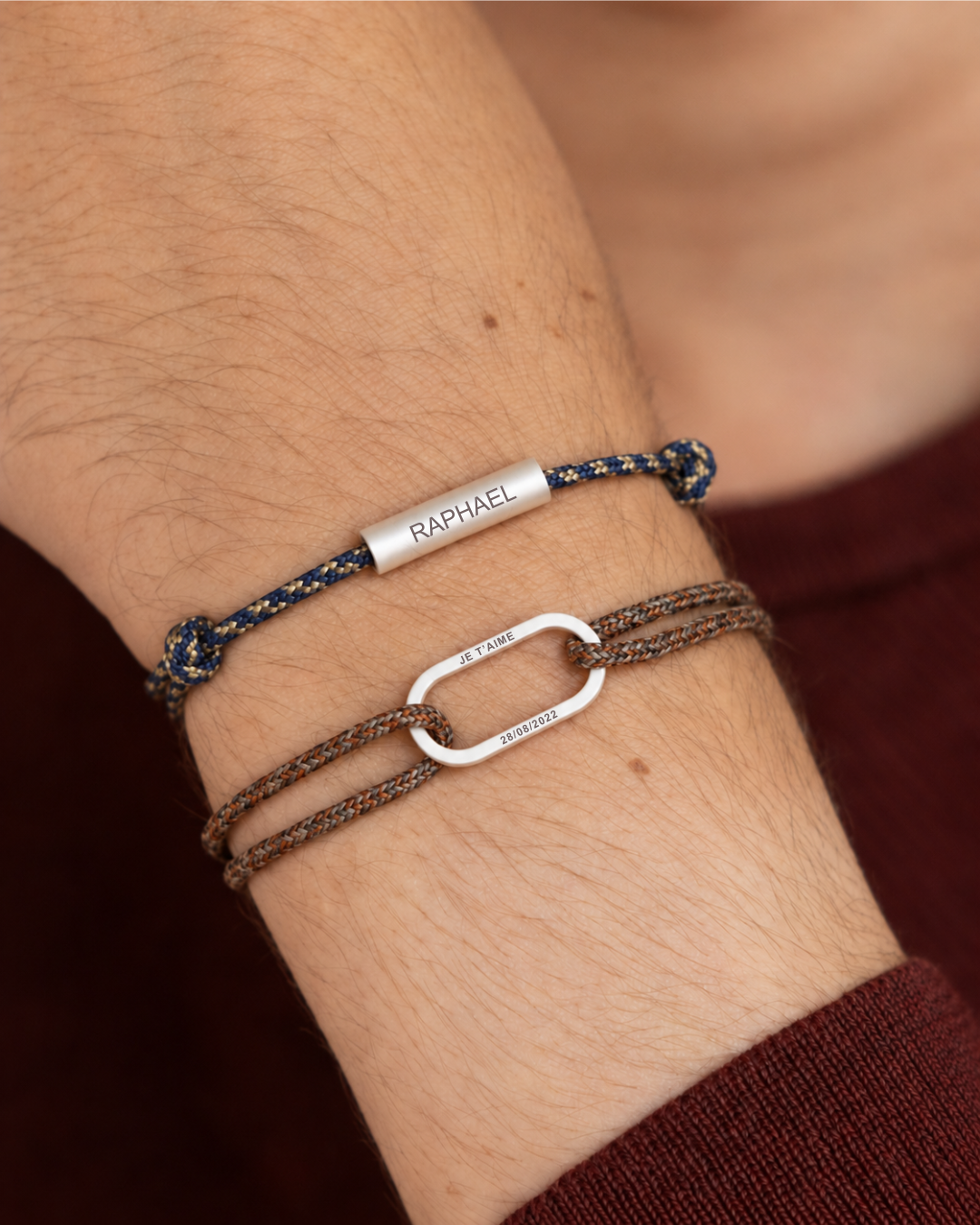 Paulin | Argent | Bleu marine & Écru