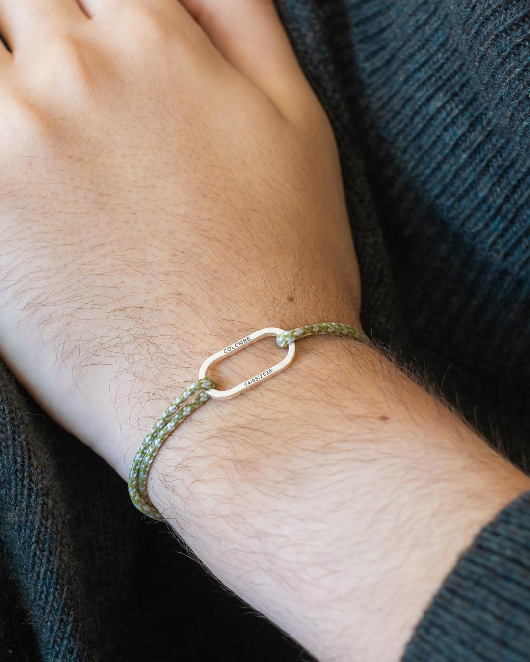 Régis | Argent | Vert & Écru